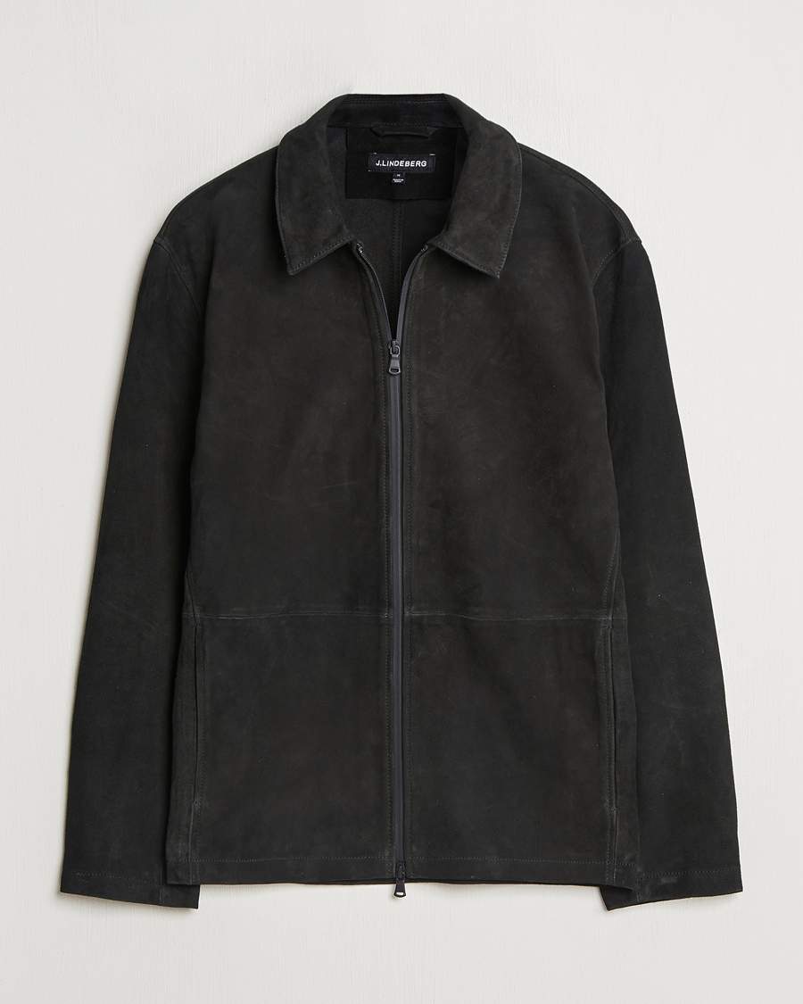 Hombres | Abrigos y chaquetas | J.Lindeberg | Jonah Suede Overshirt Black