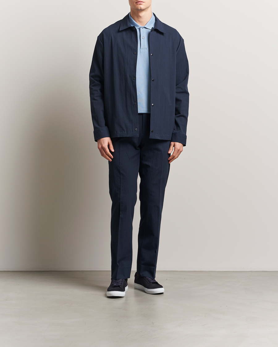 Hombres | Pantalones | J.Lindeberg | Dropper Seersucker Pants Navy