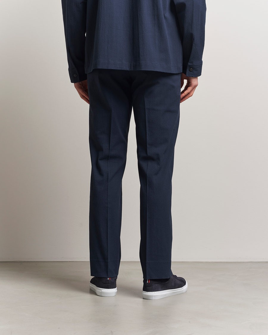 Hombres | Pantalones | J.Lindeberg | Dropper Seersucker Pants Navy