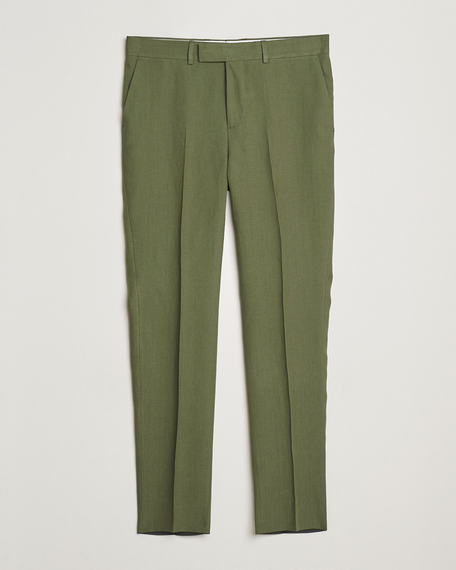 Hombres | Pantalones | J.Lindeberg | Grant Super Linen Pants Olivinie