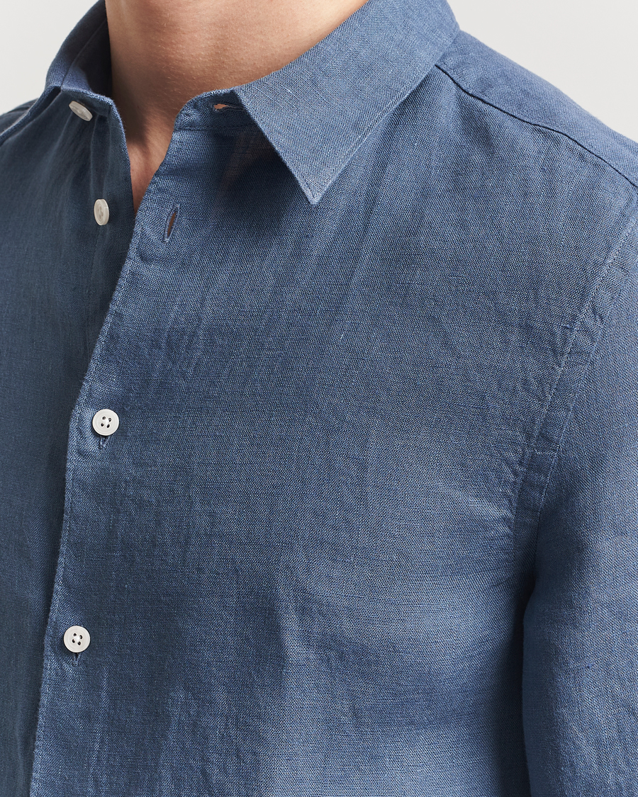 Hombres | Camisas | J.Lindeberg | Slim Linen Melange Shirt Rain Washed