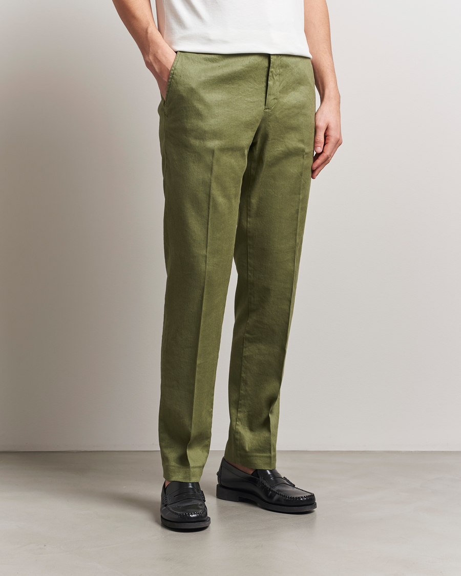 Hombres | Pantalones | J.Lindeberg | Lois Linen Stretch Pants Olivinie
