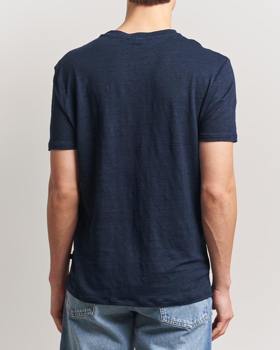 Hombres | Camisetas | J.Lindeberg | Coma Linen T-Shirt Navy