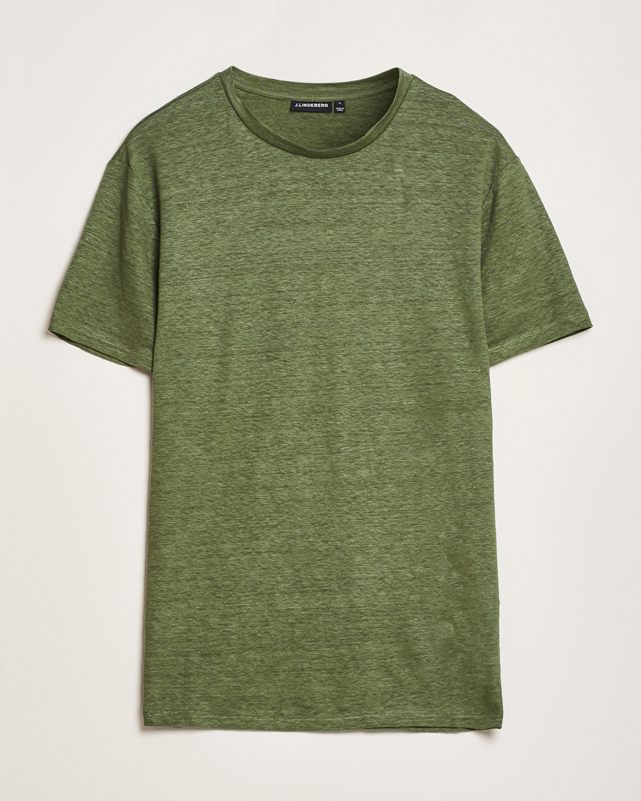 Hombres | Camisetas | J.Lindeberg | Coma Linen T-Shirt Olivinie
