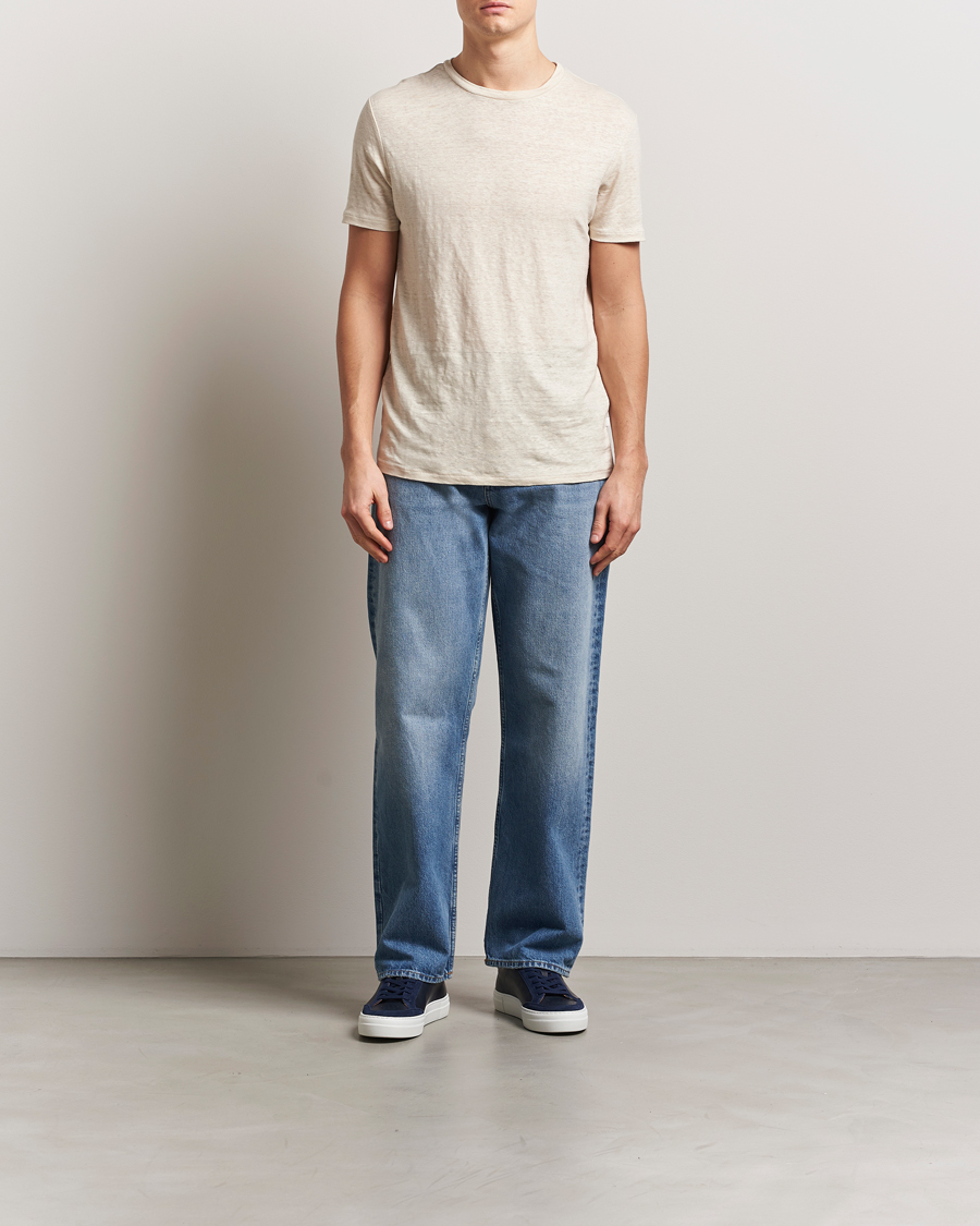 Hombres | Camisetas | J.Lindeberg | Coma Linen T-Shirt Moonbeam