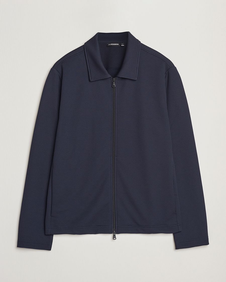 Hombres | Jerséis y prendas de punto | J.Lindeberg | Lansa Jersey Zip Jacket Navy