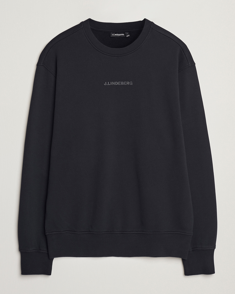 Hombres | Jerséis y prendas de punto | J.Lindeberg | Callan Cotton Crew Neck Black