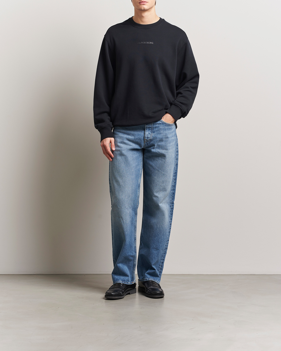 Hombres | Jerséis y prendas de punto | J.Lindeberg | Callan Cotton Crew Neck Black