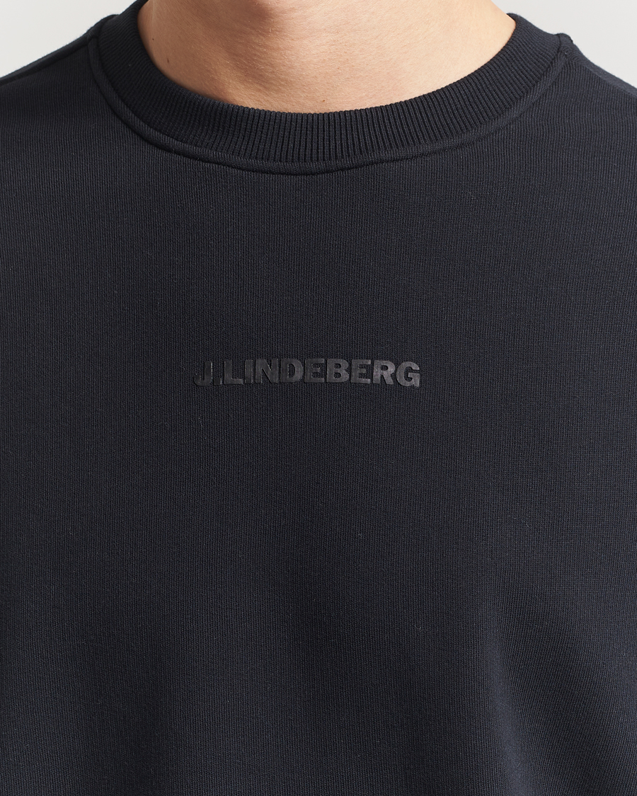 Hombres | Jerséis y prendas de punto | J.Lindeberg | Callan Cotton Crew Neck Black
