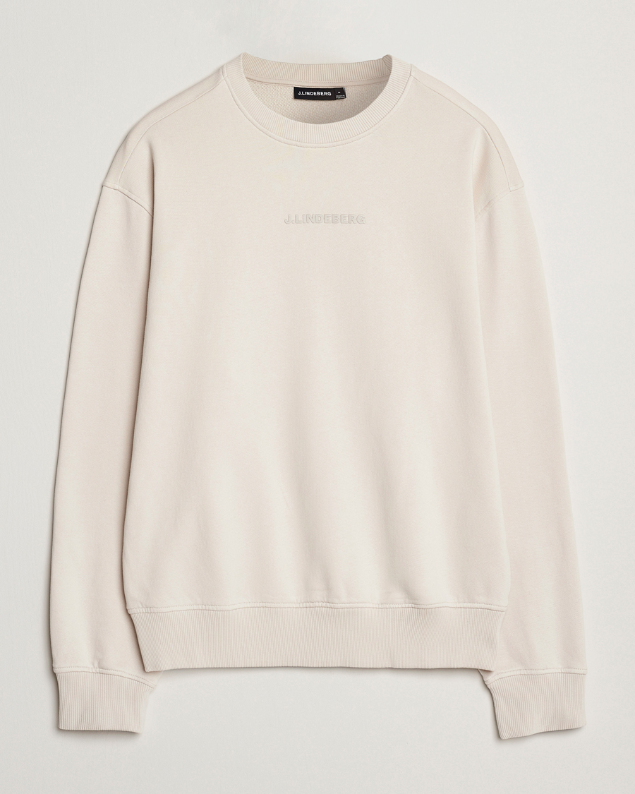 Hombres | Jerséis y prendas de punto | J.Lindeberg | Callan Cotton Crew Neck Moonbeam