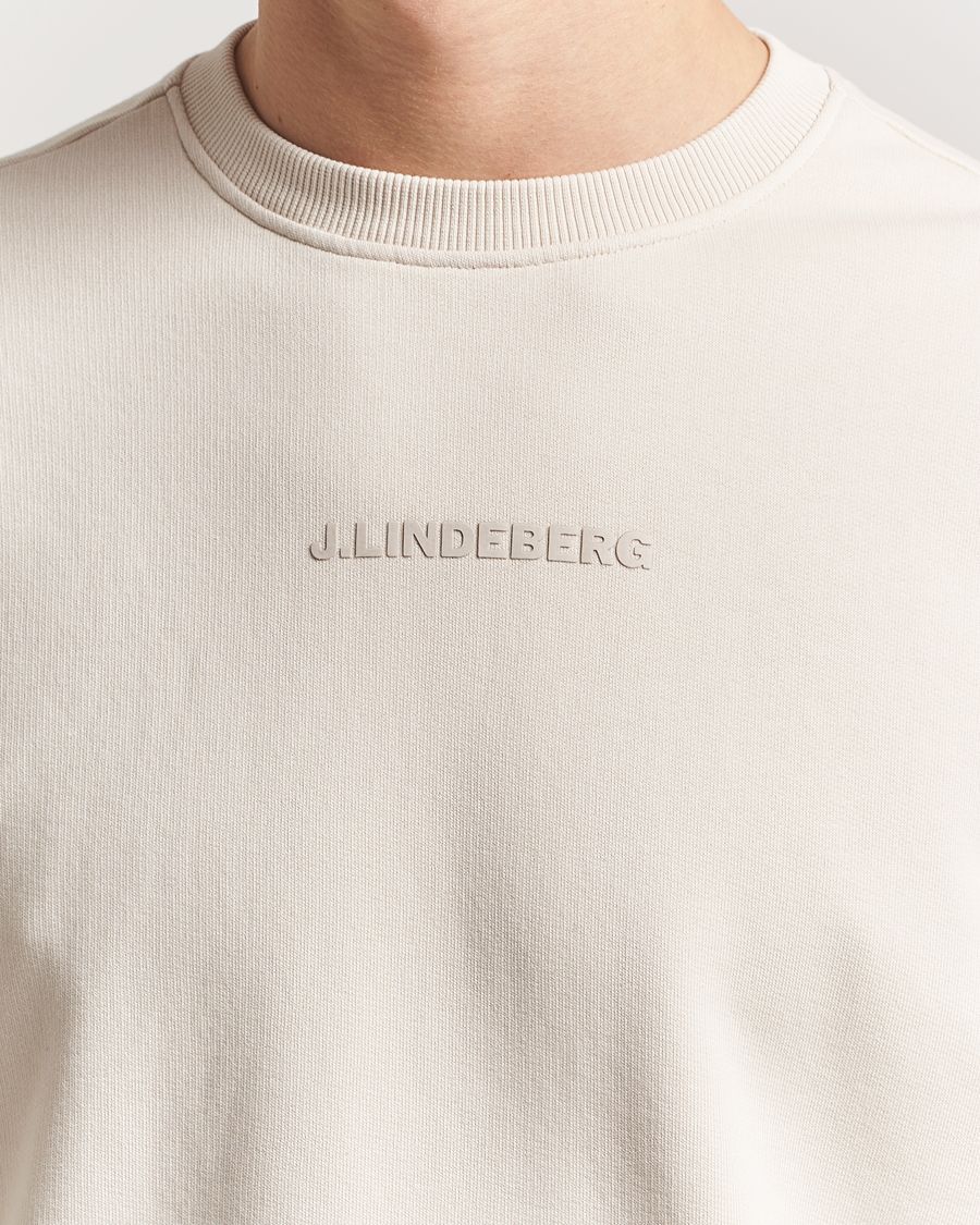 Hombres | Jerséis y prendas de punto | J.Lindeberg | Callan Cotton Crew Neck Moonbeam