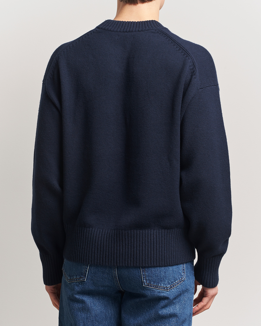 Hombres | Jerséis y prendas de punto | J.Lindeberg | Eddy Cotton/Wool Crewneck Navy