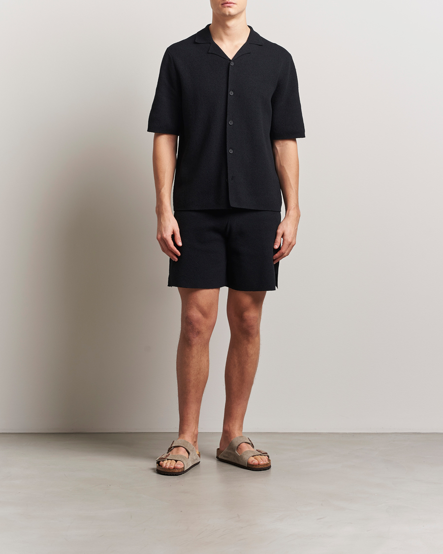 Hombres | Camisas | J.Lindeberg | Sal Knitted Boucle Shirt Black