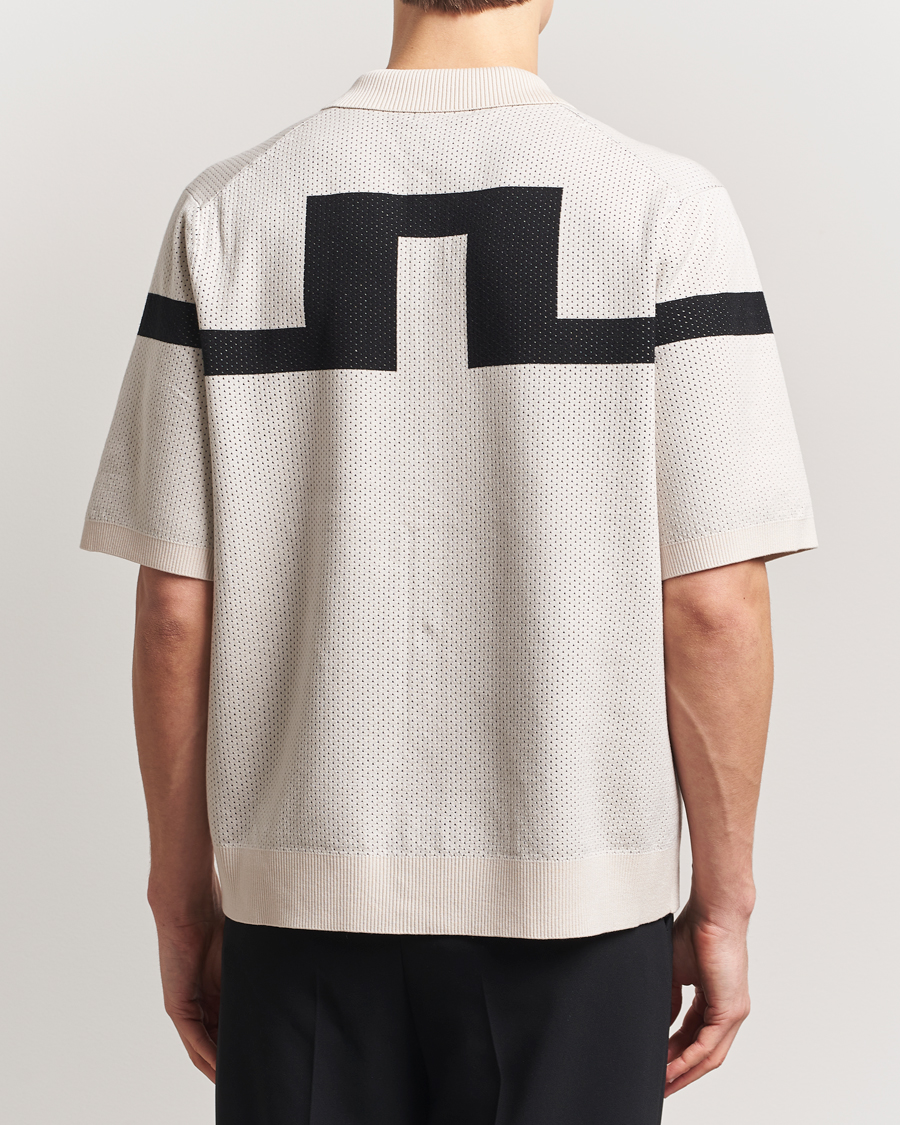 Hombres | Camisas | J.Lindeberg | Rayne Short Sleeve Knitted Shirt Moonbeam