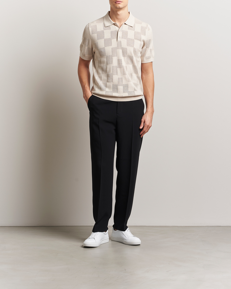 Hombres | Polos | J.Lindeberg | Reymond Stacked Bridge Polo Moonbeam