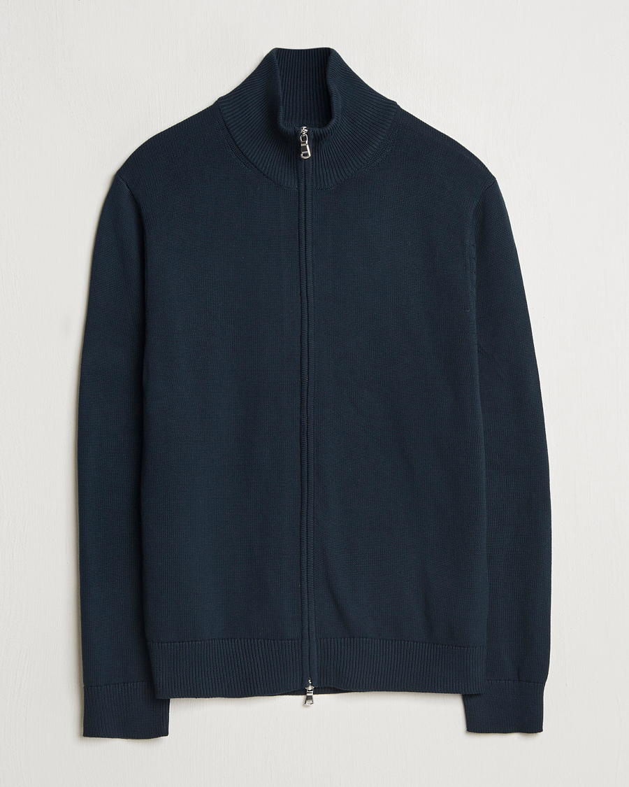 Hombres | Jerséis y prendas de punto | J.Lindeberg | Alexis Full Zip Cotton Cardigan Navy