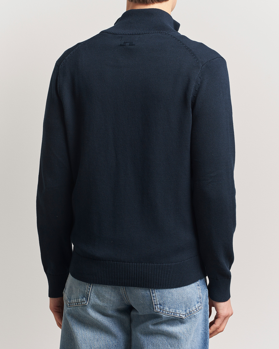 Hombres | Jerséis y prendas de punto | J.Lindeberg | Alexis Full Zip Cotton Cardigan Navy