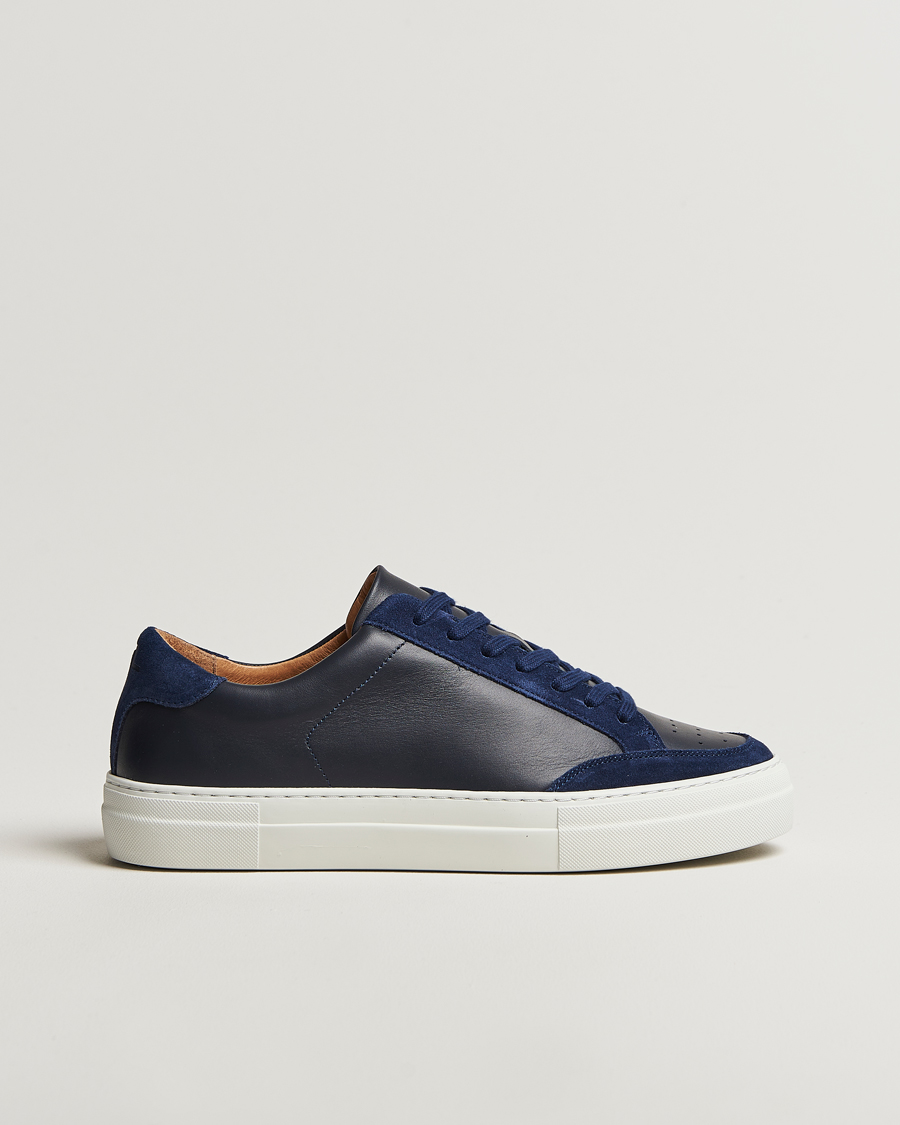 Hombres | J.Lindeberg Art Signature Leather Sneaker Navy | J.Lindeberg | Art Signature Leather Sneaker Navy