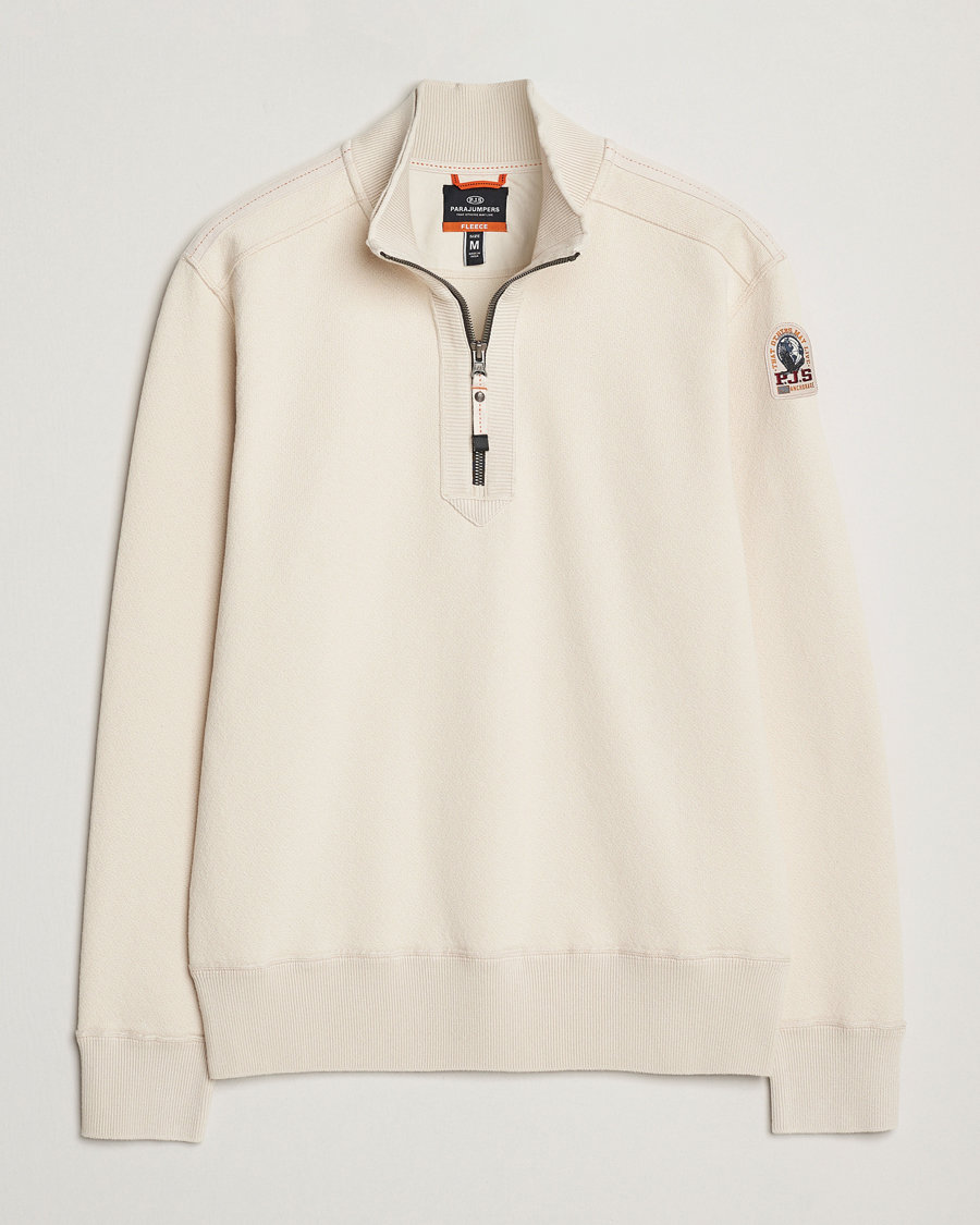 Hombres | Jerséis y prendas de punto | Parajumpers | Lenard Groundfield Half Zip Antique White