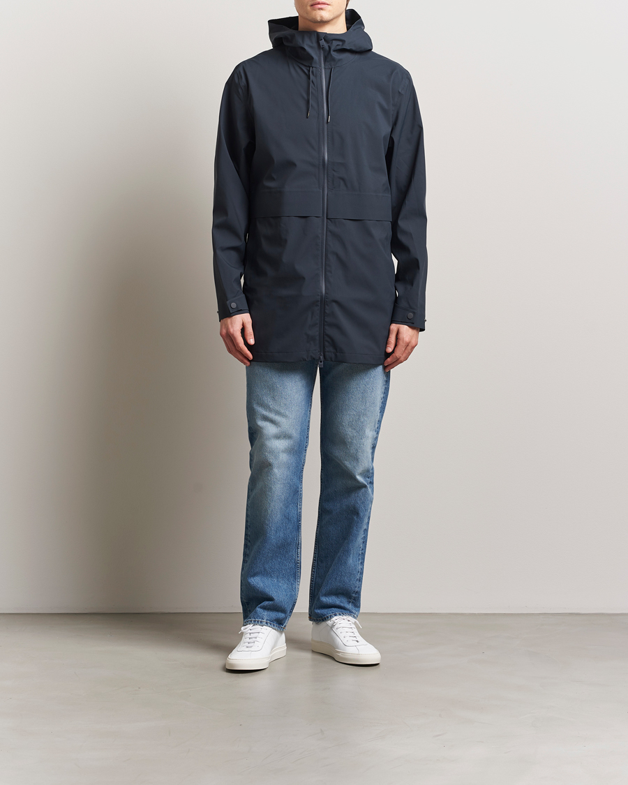 Hombres | Abrigos y chaquetas | RAINS | Suva Hooded Waterproof Long Jacket Navy