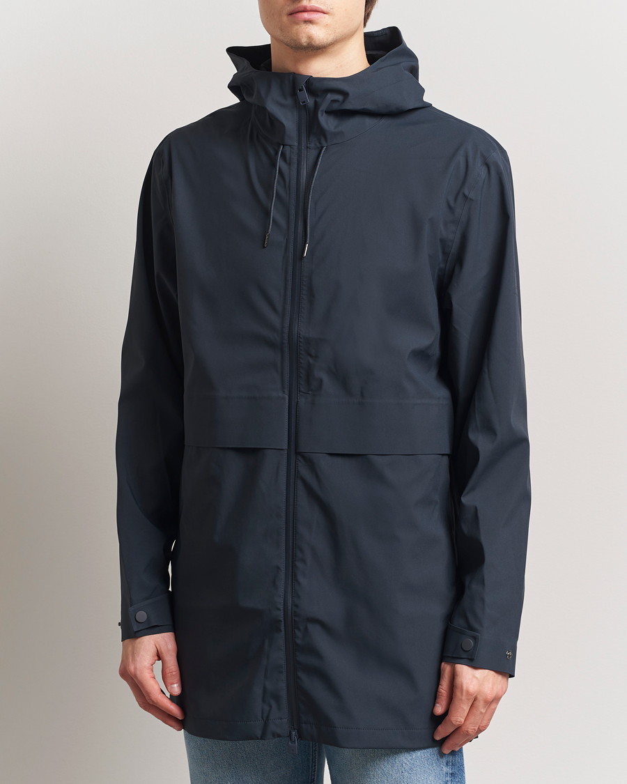 Hombres | Abrigos y chaquetas | RAINS | Suva Hooded Waterproof Long Jacket Navy