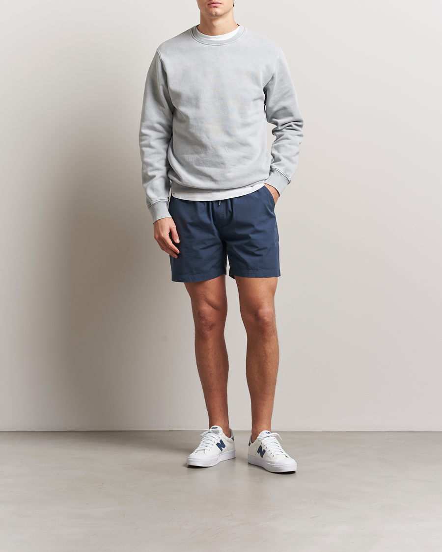 Hombres | Pantalones cortos | Colorful Standard | Classic Organic Twill Drawstring Shorts Petrol Blue