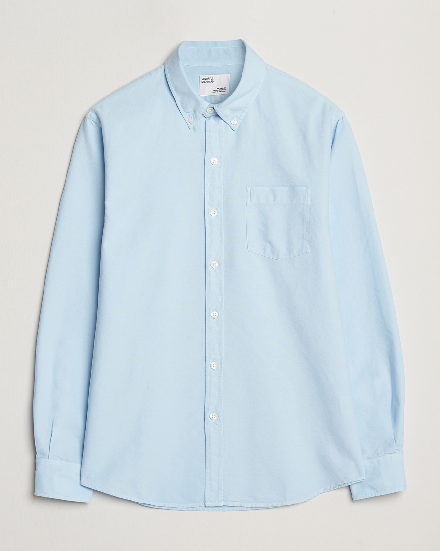 Hombres | Camisas | Colorful Standard | Classic Organic Oxford Button Down Shirt Polar Blue
