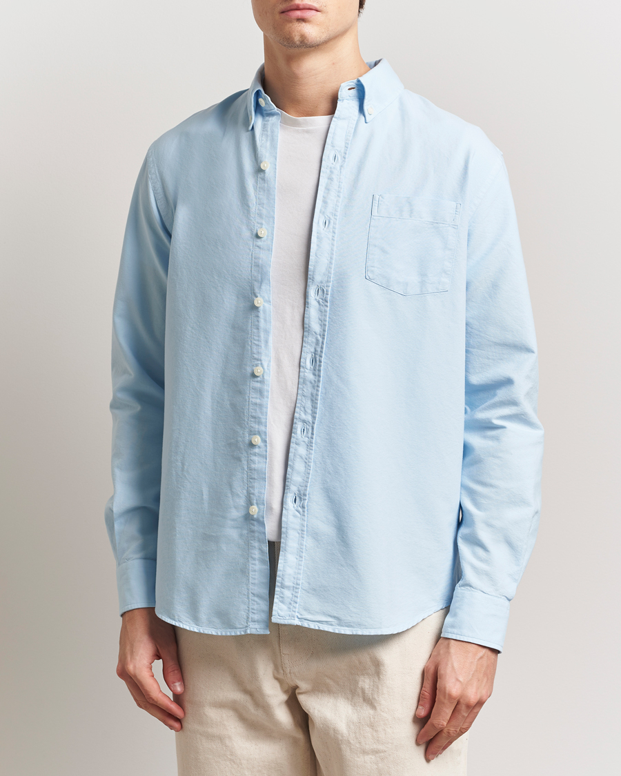 Hombres | Camisas | Colorful Standard | Classic Organic Oxford Button Down Shirt Polar Blue