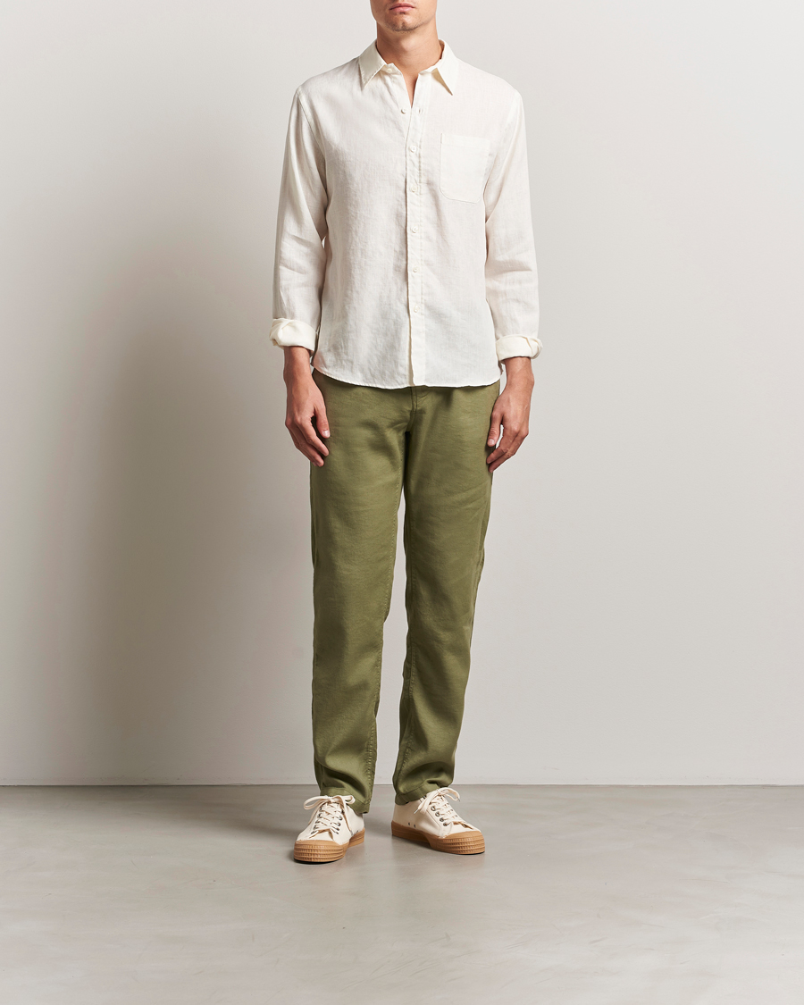 Hombres | Camisas | Colorful Standard | Garment Dyed Linen Shirt Ivory White
