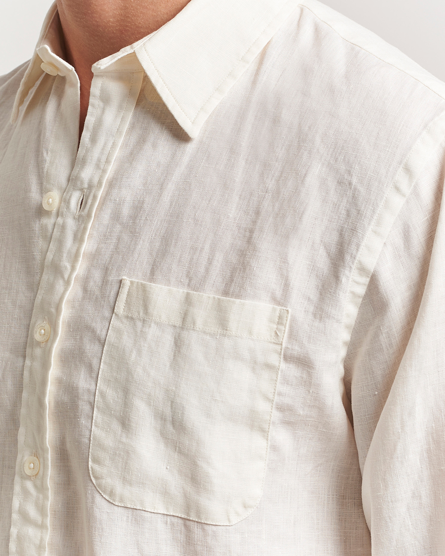Hombres | Camisas | Colorful Standard | Garment Dyed Linen Shirt Ivory White