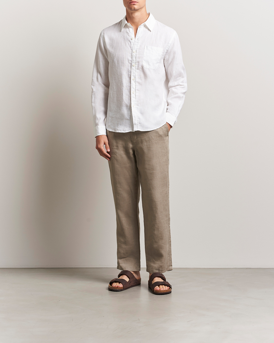 Hombres | Camisas | Colorful Standard | Garment Dyed Linen Shirt Optical White