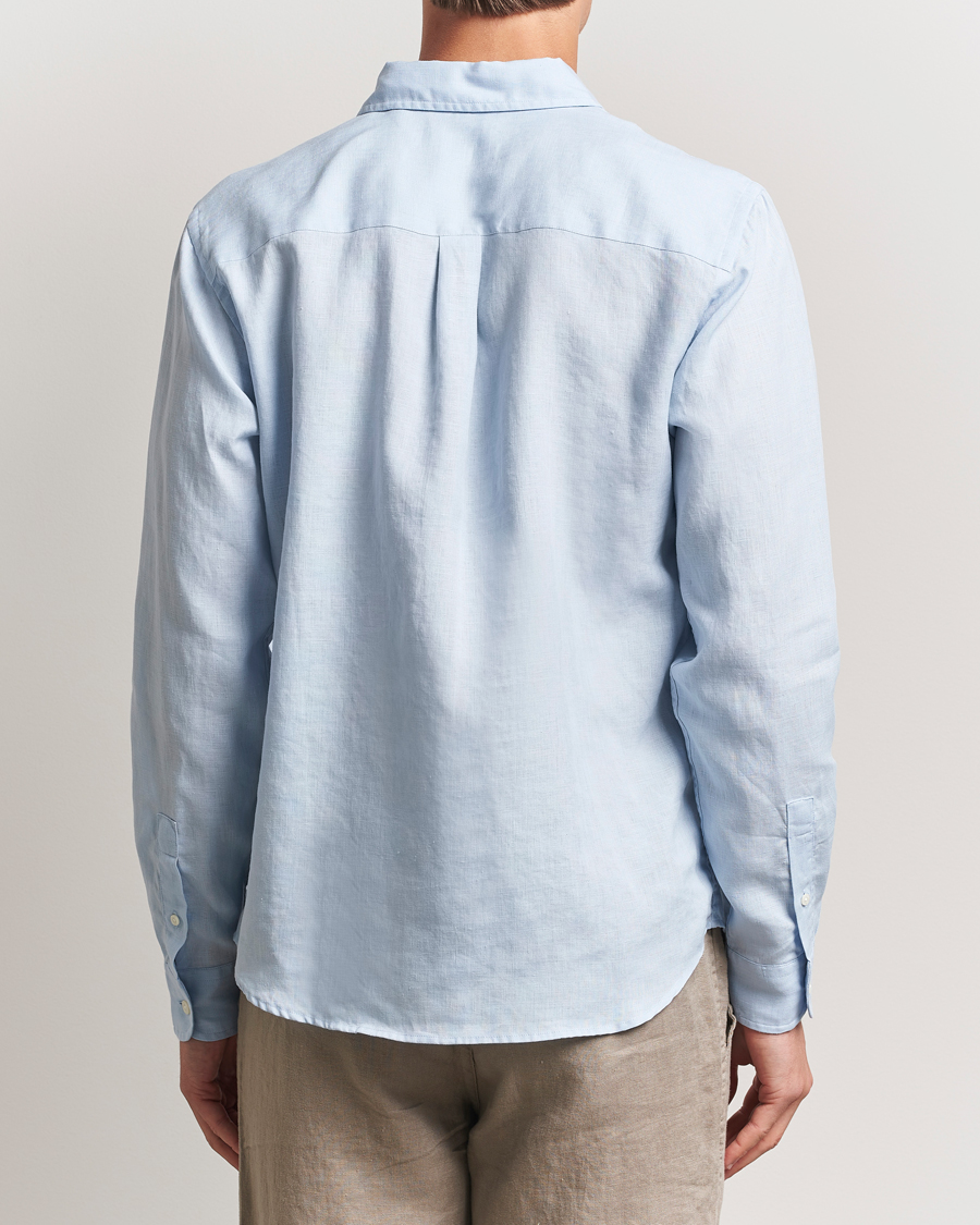 Hombres | Camisas | Colorful Standard | Garment Dyed Linen Shirt Polar Blue