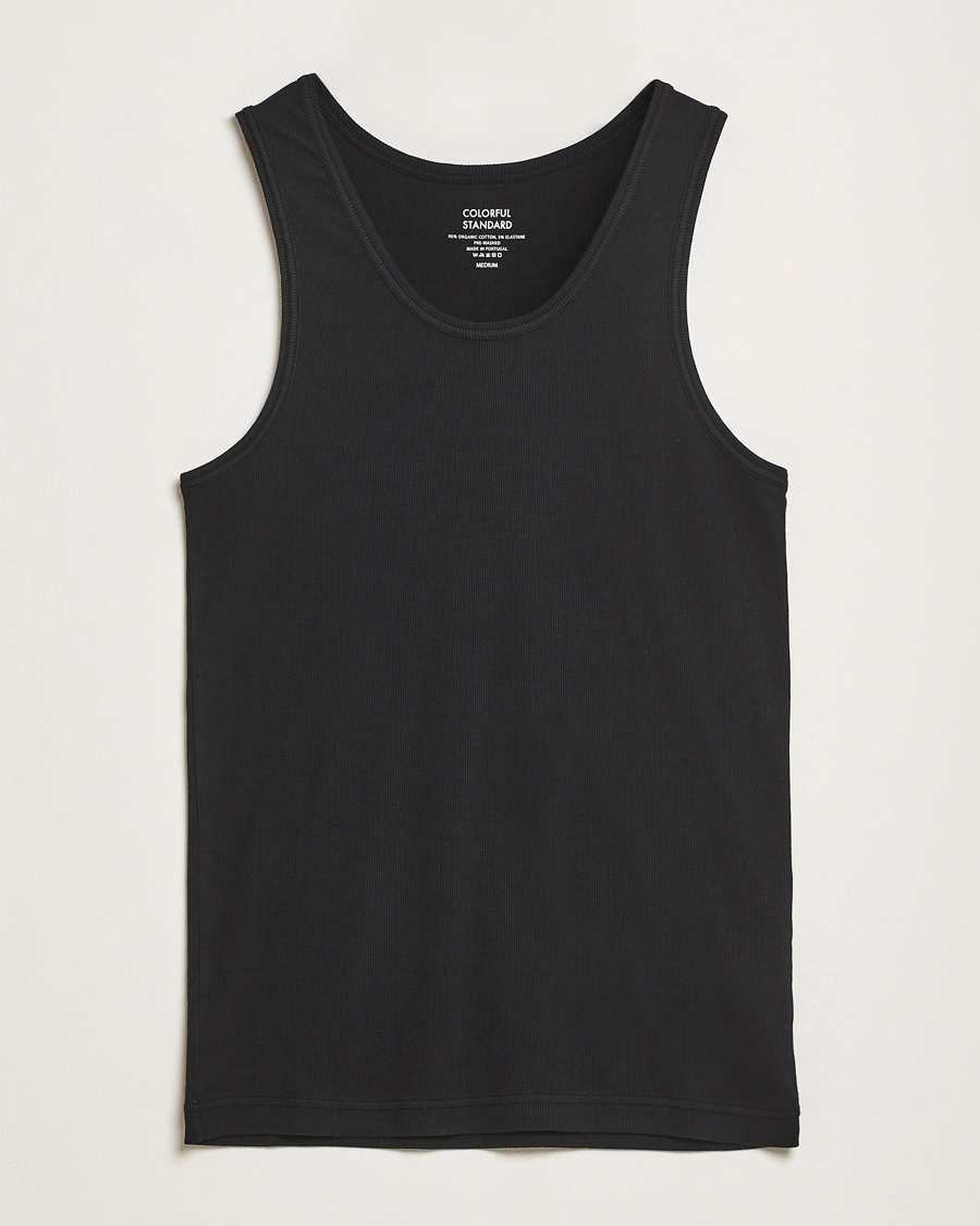 Hombres | Camisetas | Colorful Standard | Organic Rib Tank Top Deep Black