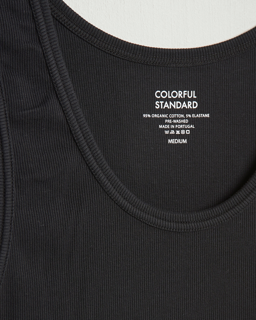 Hombres | Camisetas | Colorful Standard | Organic Rib Tank Top Deep Black