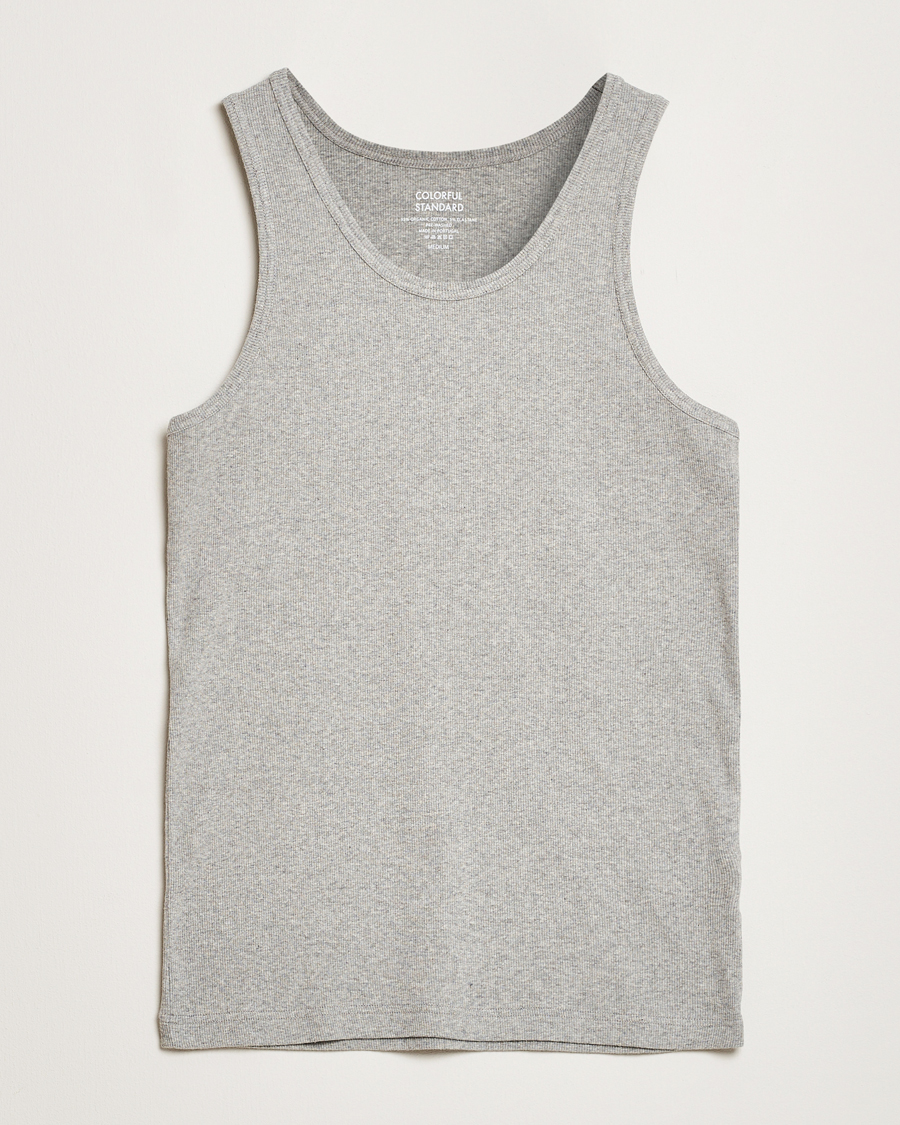 Hombres | Camisetas | Colorful Standard | Organic Rib Tank Top Heather Grey