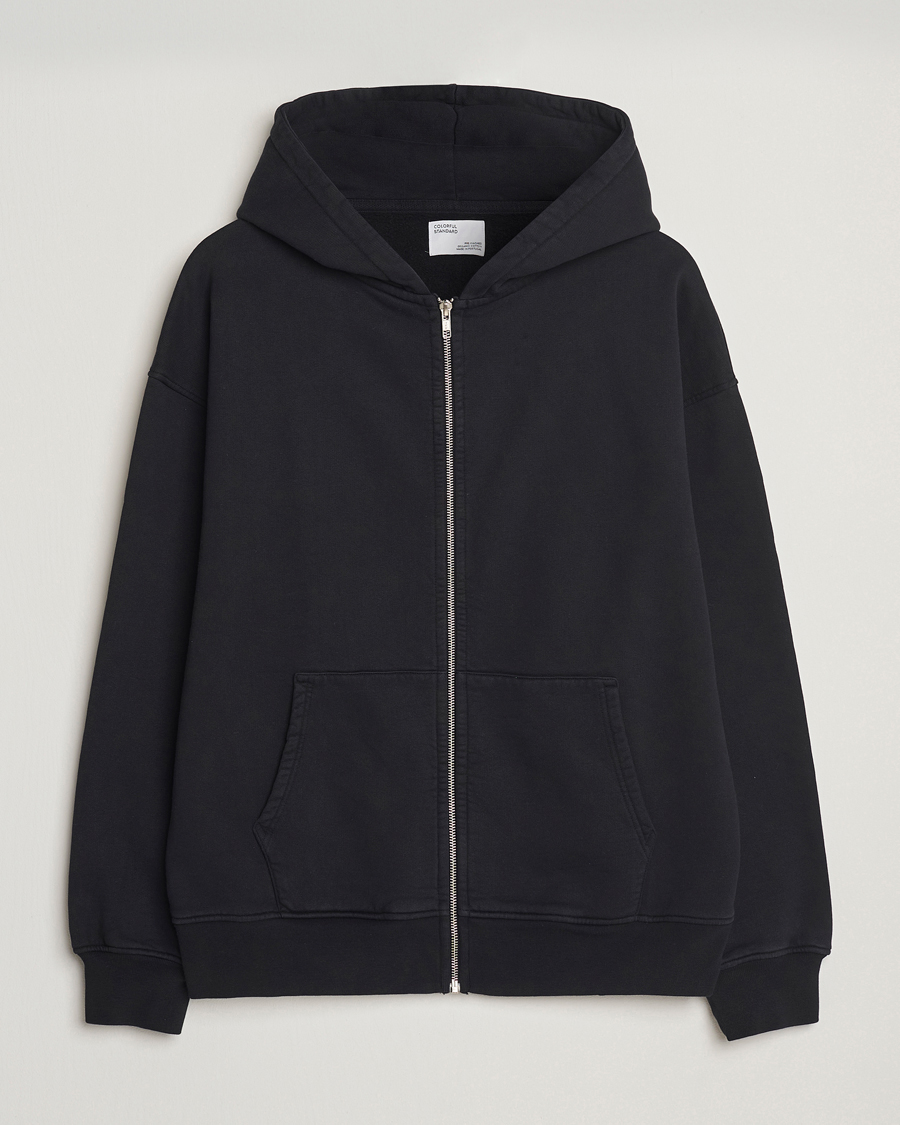 Hombres | Jerséis y prendas de punto | Colorful Standard | Classic Organic Full Zip Hoodie Deep Black