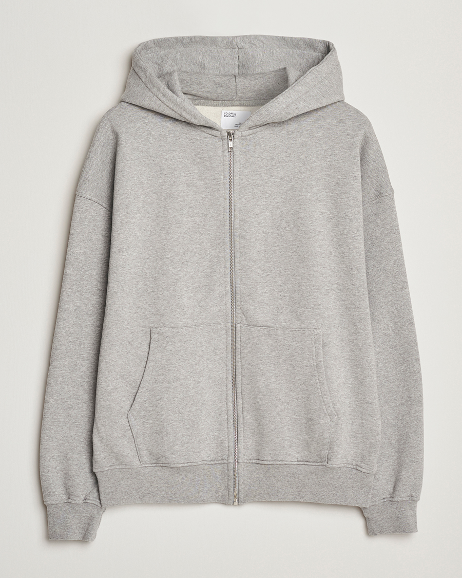 Hombres | Jerséis y prendas de punto | Colorful Standard | Classic Organic Full Zip Hoodie Heather Grey