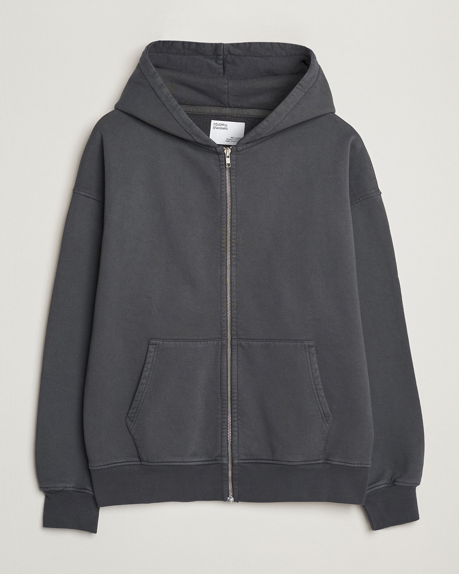Hombres | Jerséis y prendas de punto | Colorful Standard | Classic Organic Full Zip Hoodie Lava Grey