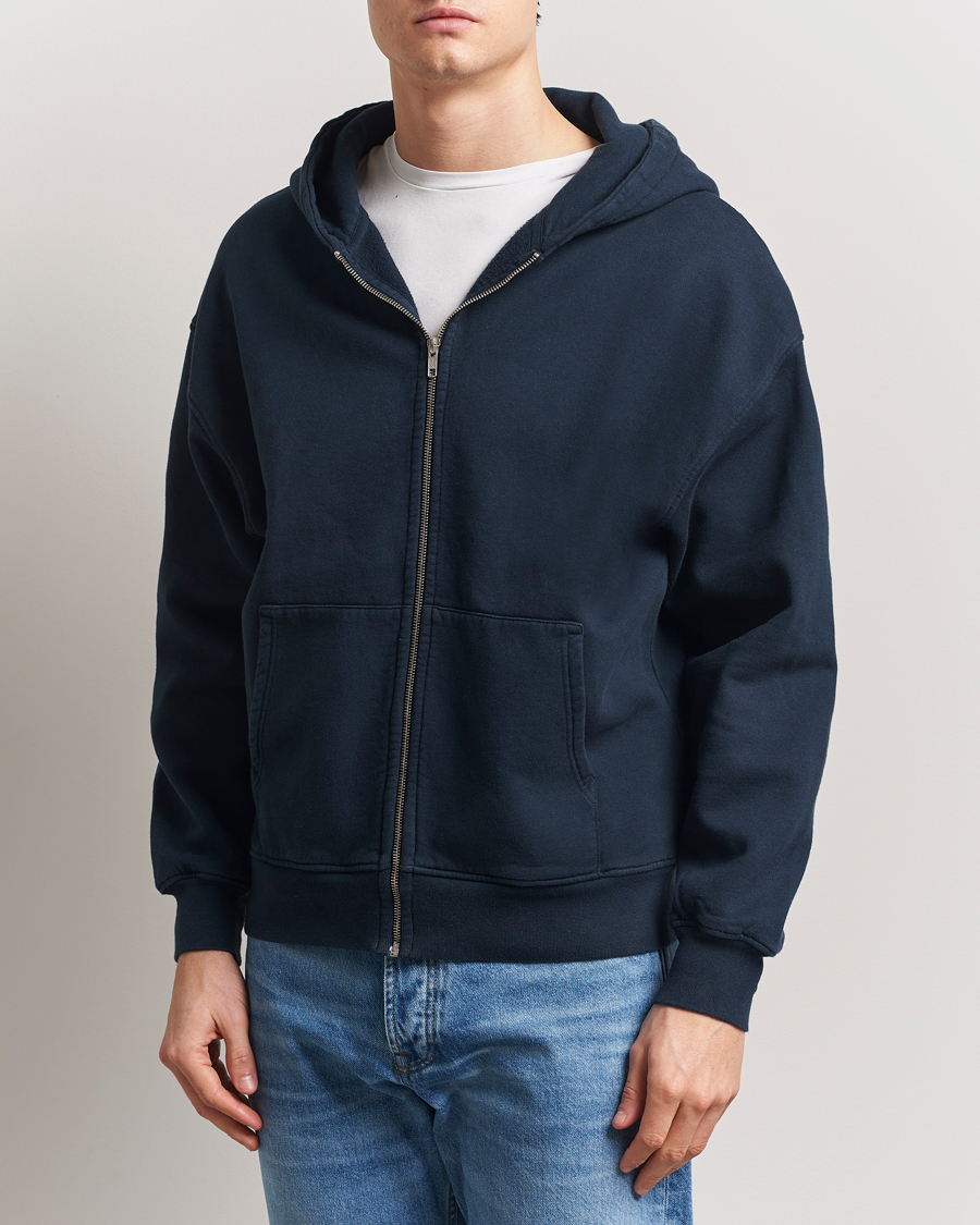 Hombres | Jerséis y prendas de punto | Colorful Standard | Classic Organic Full Zip Hoodie Navy Blue