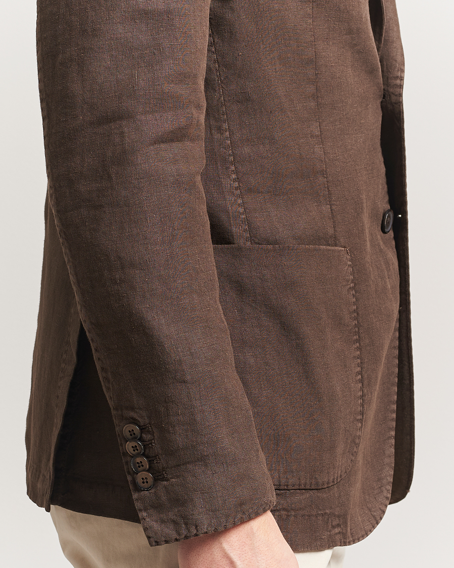Hombres | Blazers | L.B.M. 1911 | Jack Regular Fit Linen Blazer Dark Brown