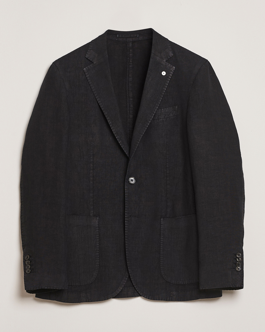 Hombres | Blazers | L.B.M. 1911 | Jack Regular Fit Linen Blazer Black