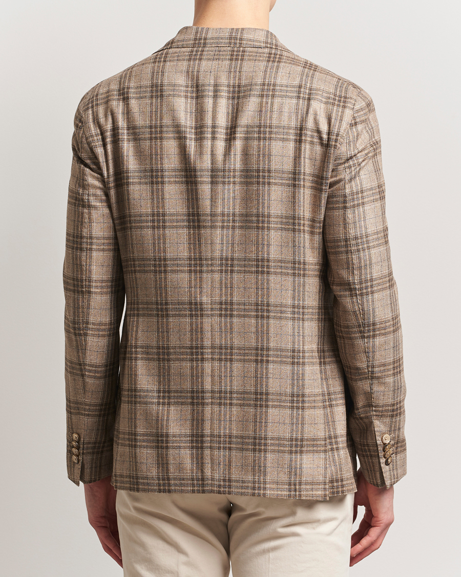 Hombres | Blazers | L.B.M. 1911 | Jack Regular Fit Silk/Wool Overcheck Blazer Brown