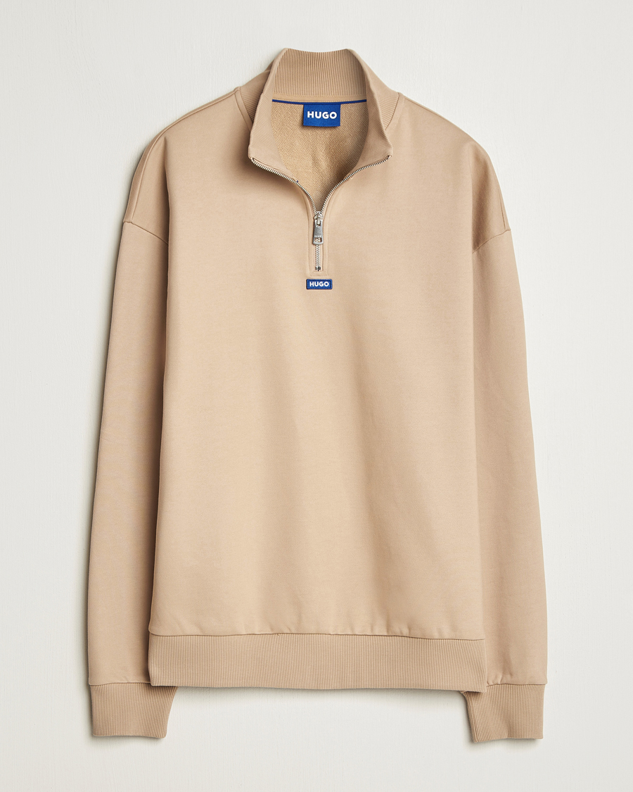 Hombres | Jerséis y prendas de punto | HUGO | Neeler Half Zip Sweatshirt Medium Beige