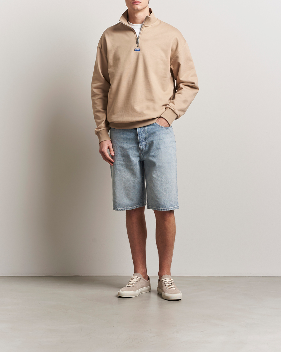 Hombres | Jerséis y prendas de punto | HUGO | Neeler Half Zip Sweatshirt Medium Beige