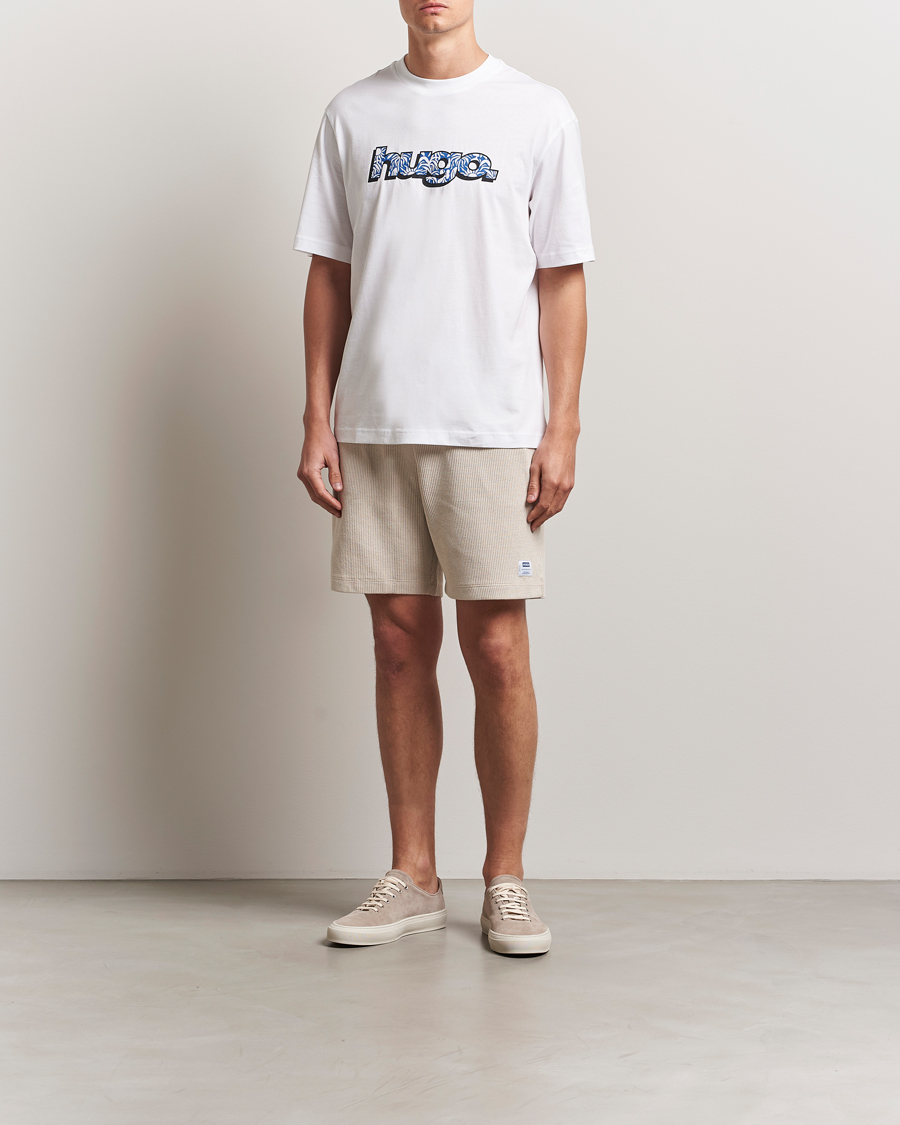 Hombres | Pantalones cortos | HUGO | Nuwfallo Waffle Sweatshorts Open White