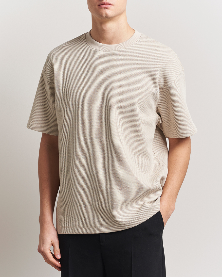 Hombres | Camisetas | HUGO | Waffle Crew Neck T-Shirt Open White