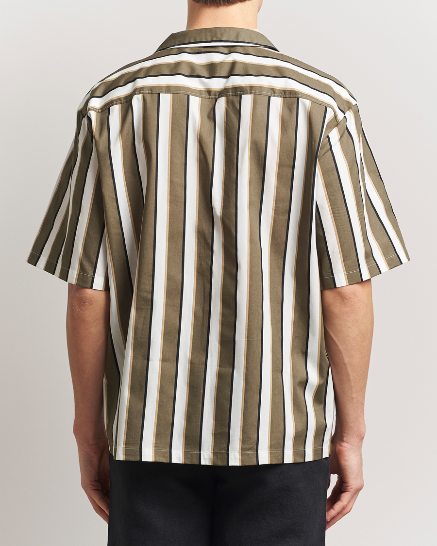 Hombres | Camisas | HUGO | Eligino Striped Short Sleeve Shirt Open Green