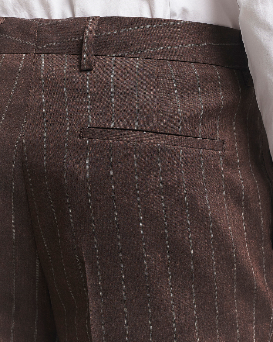 Hombres | Trajes | BOSS BLACK | Hanry Wool Pinstriped Suit Dark Brown