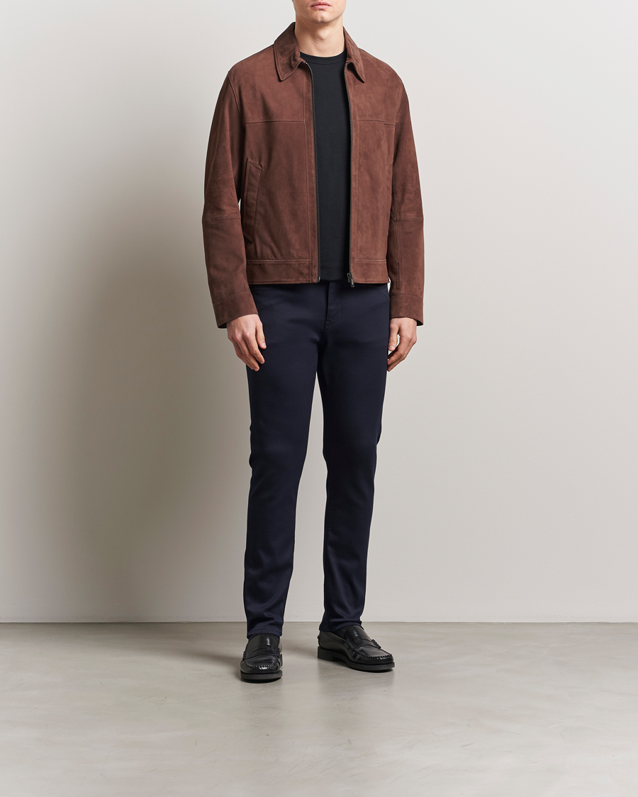 Hombres | Abrigos y chaquetas | BOSS BLACK | Malbano Suede Jacket Dark Brown