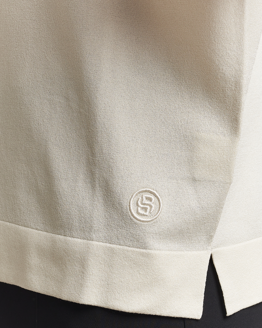 Hombres | Polos | BOSS BLACK | Jervasoni Cotton/Silk Knitted Polo Open White